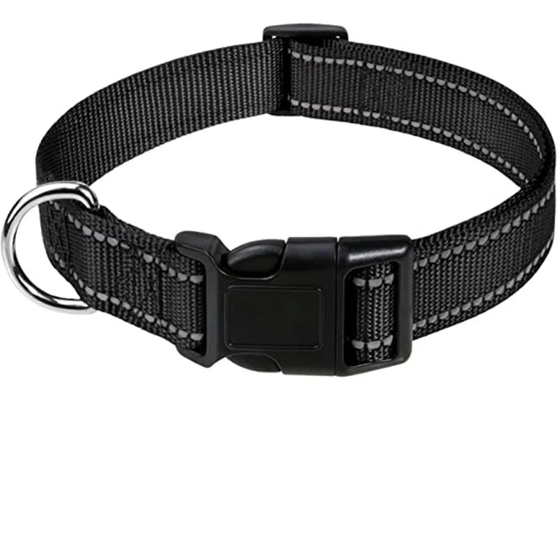 Blue unisex adjustable dog collar, durable puppy to large dog accessory, everyday pet supplies