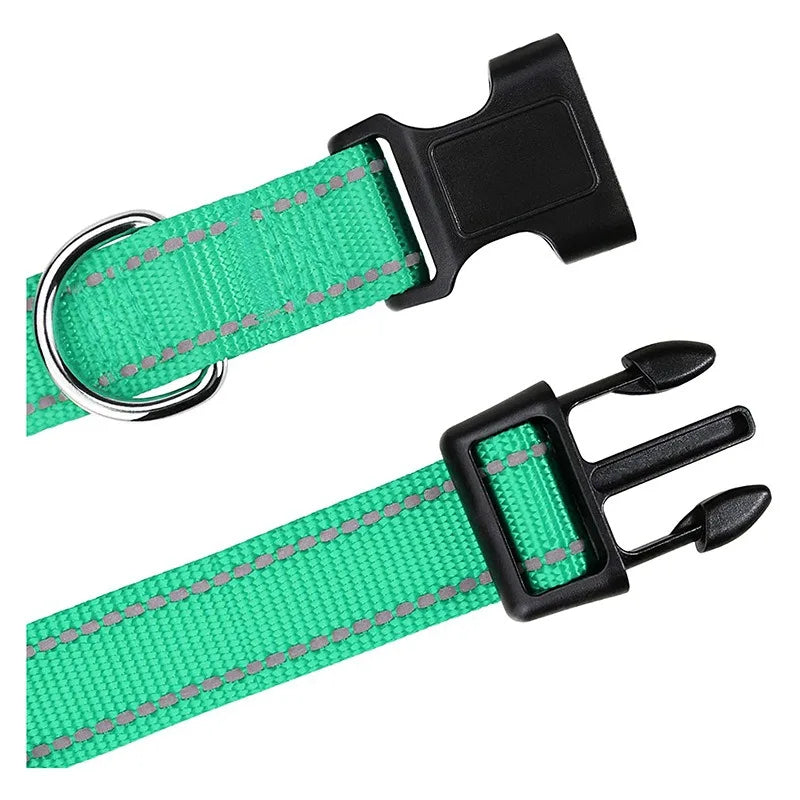 Black adjustable dog collar, durable & secure for everyday walks, all breed pet accessory