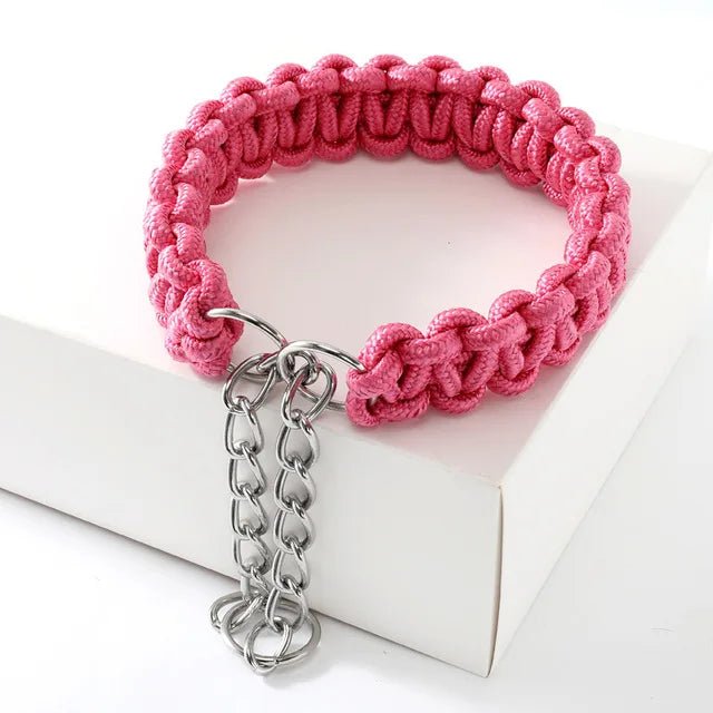 Lightweight adjustable nylon dog collar for small pets, comfortable for training and walks.