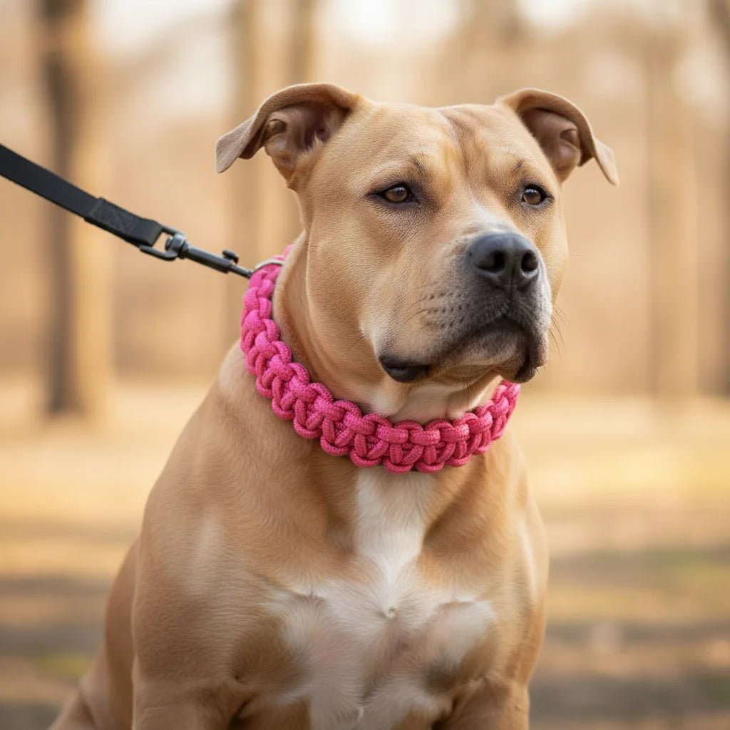 Purple adjustable nylon pet collar, sleek and durable for dog training, comfortable walk accessory.