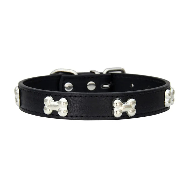 Black adjustable safety dog collar for small breeds, breakaway design for safety.