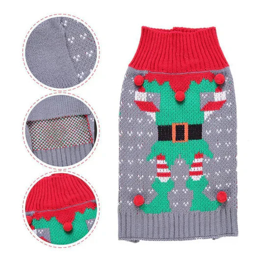 Dog apparel: soft red sweater with snowflake design for festive dogs in winter