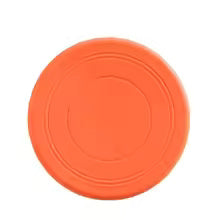 Close-up of a sturdy yellow dog frisbee, perfect for interactive pet play and training.
