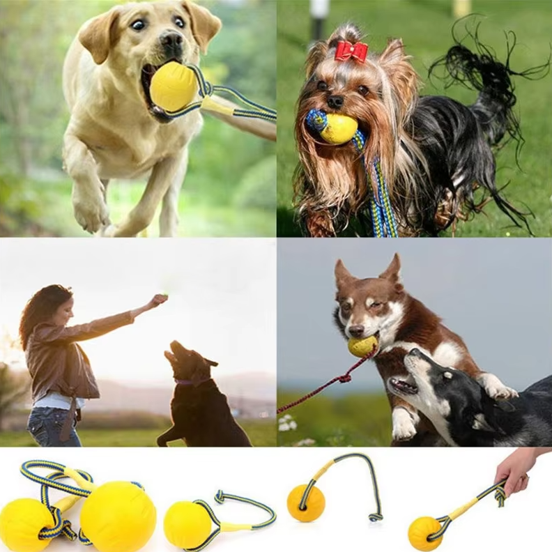 Yellow pet supplies dog toy ball, perfect for active fetch and enrichment for dogs