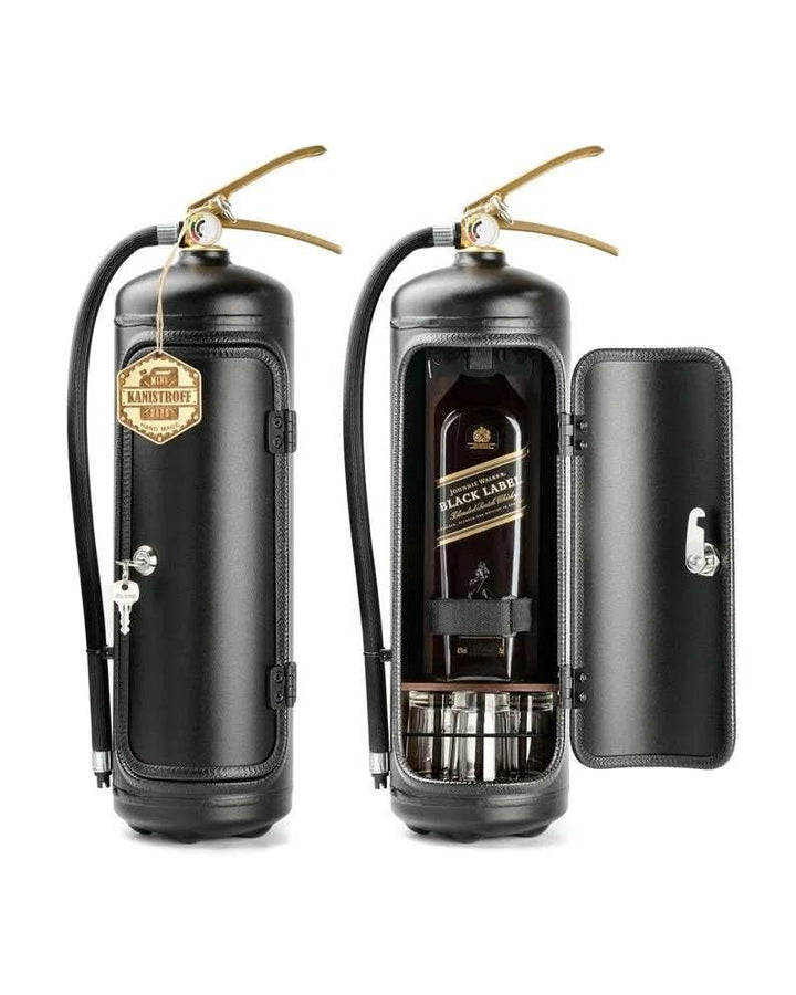 Hidden compartment mini bar disguised as a fire extinguisher. Perfect unique gift for home bar liquor storage.