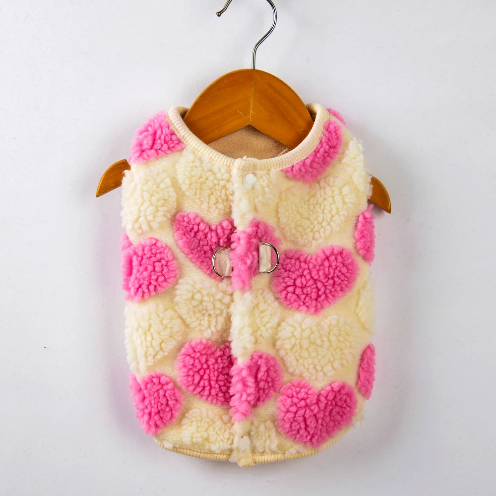 Yellow small dog fleece coat, warm winter pet wear, chihuahua jacket