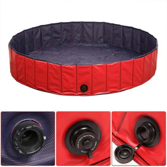 Portable blue dog pool, excellent pet accessory for water play and pet care