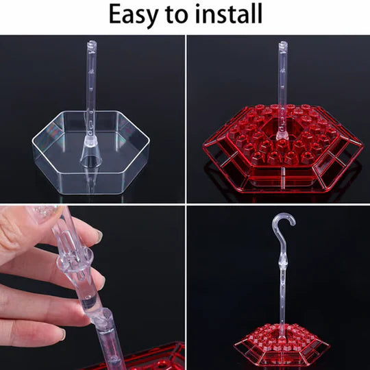 Vibrant red outdoor hummingbird feeder, a durable and ant-proof addition to any garden