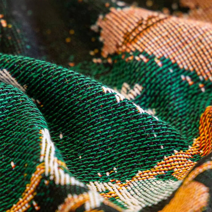 Textured Jacquard knit sofa cover with holiday motifs, perfect Christmas decor
