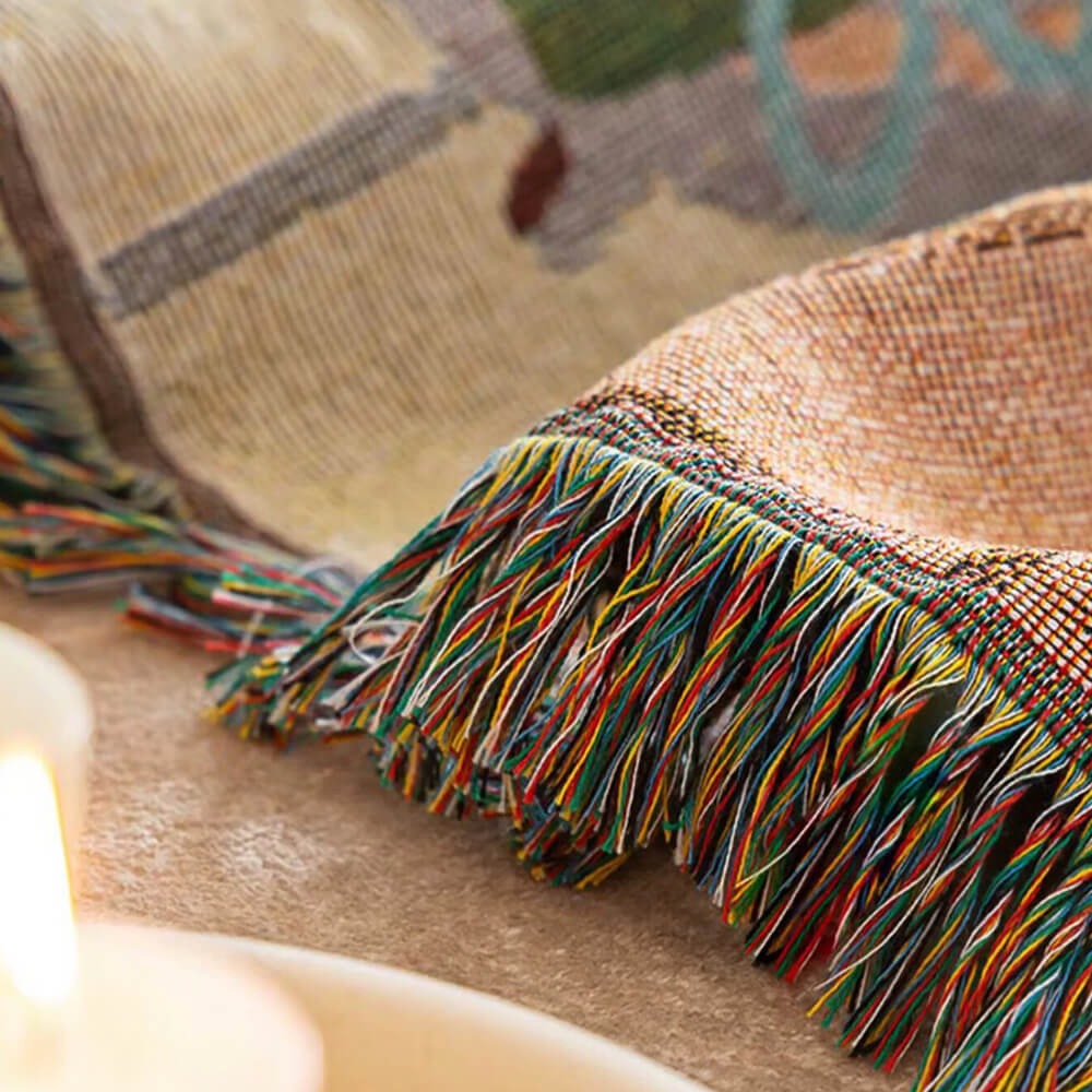 Winter blanket Christmas Jacquard knit sofa throw, adding festive warmth to home