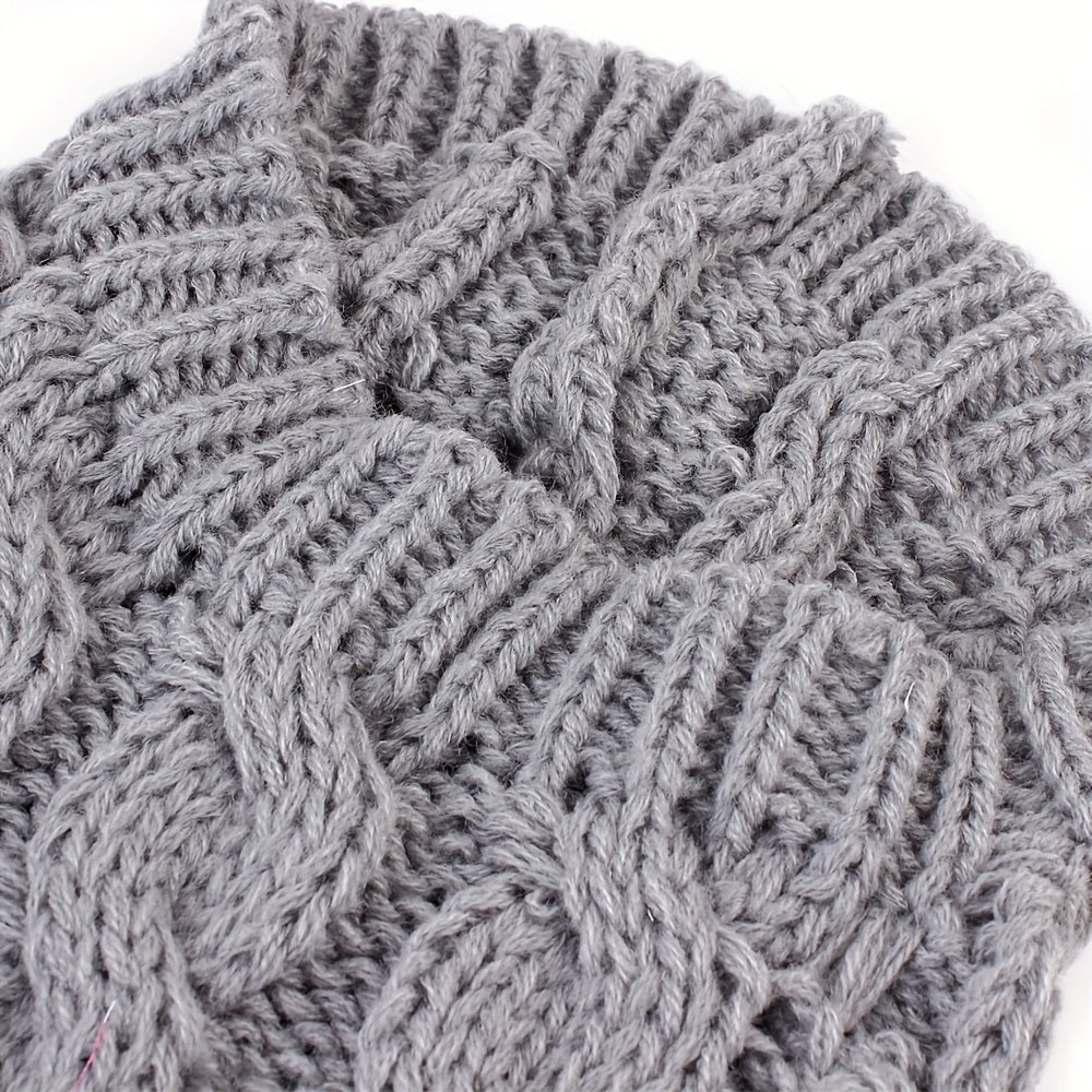 Medium dog in a stylish yellow acrylic knit pullover, cozy dog clothes for winter pet wear.