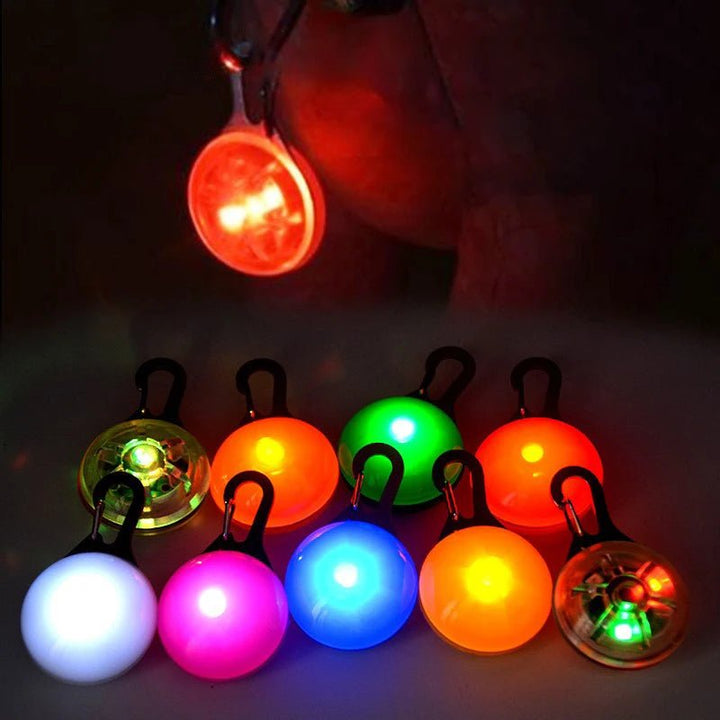 Glowing pendant LED collar accessory ensuring optimal night visibility for outdoor pet gear.