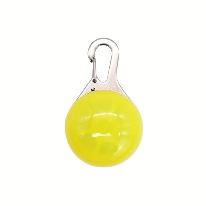 Bright LED safety light for pets, a crucial accessory for dog and cat night safety.