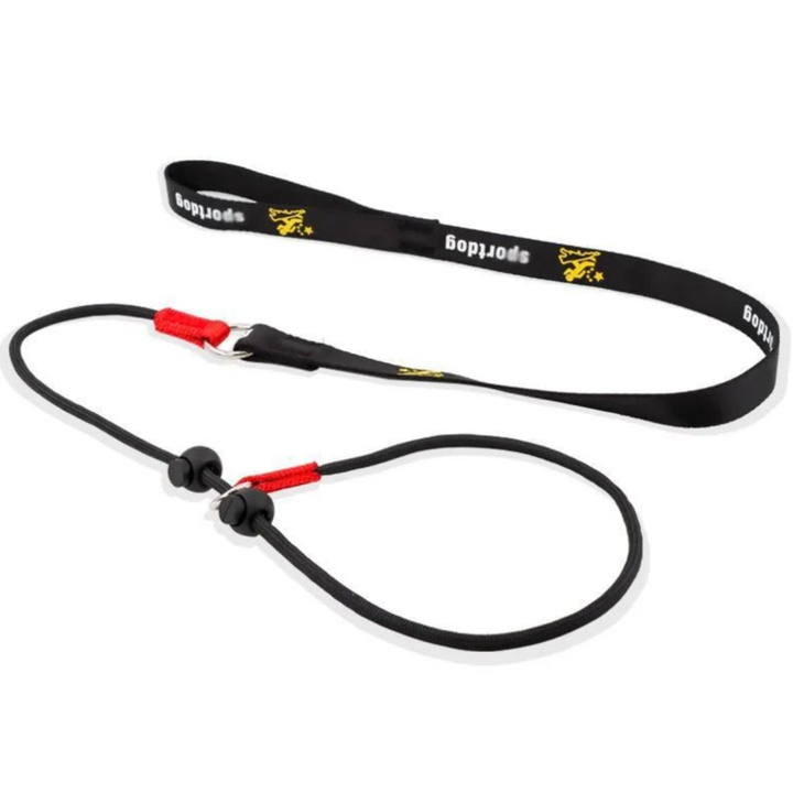 Red nylon no-pull dog training slip leash and collar for obedience