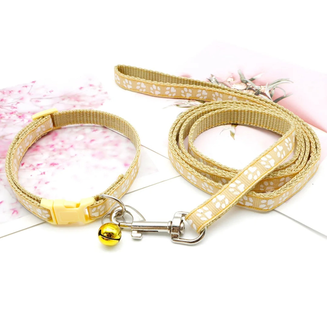 Yellow soft-grip nylon leash, strong and perfect for daily dog walks and training.