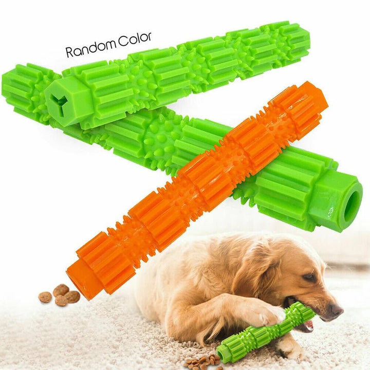 Tough chew dog toy, blue, bone-shaped, stands up to powerful chewing