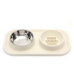 Beige/Double Bowl+Stainless Steel Bowl