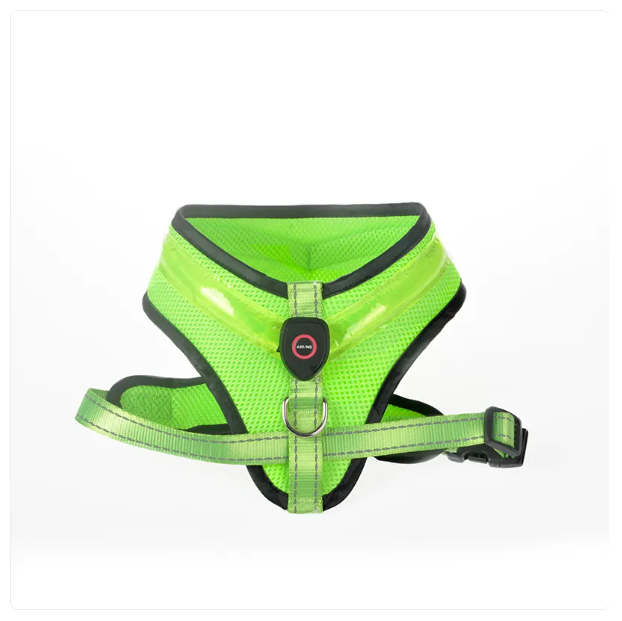 Adjustable reflective dog harness, ensuring pet safety and comfort for all dog breeds during outdoor activities.