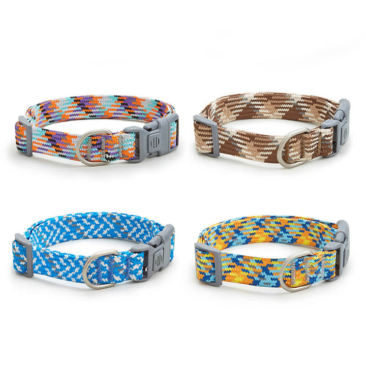 Adjustable nylon reflective dog collar and leash, perfect for outdoor dog walking