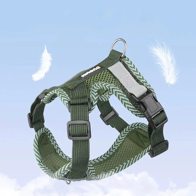 Premium reflective dog harness for small dogs, with strong stitching and comfortable padding