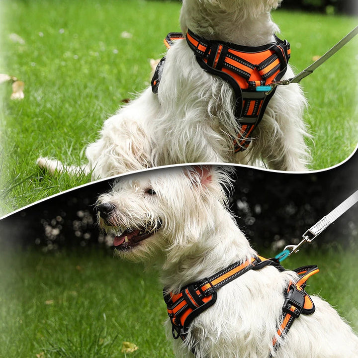 Adjustable reflective dog harness for small to large dogs, durable pet vest for walking & training
