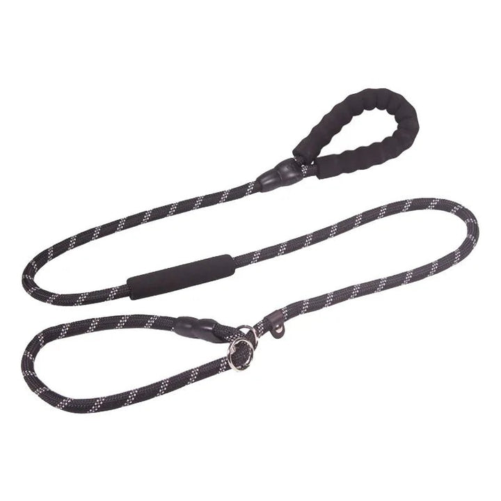 Medium dog reflective leash with comfortable padded handle and collar