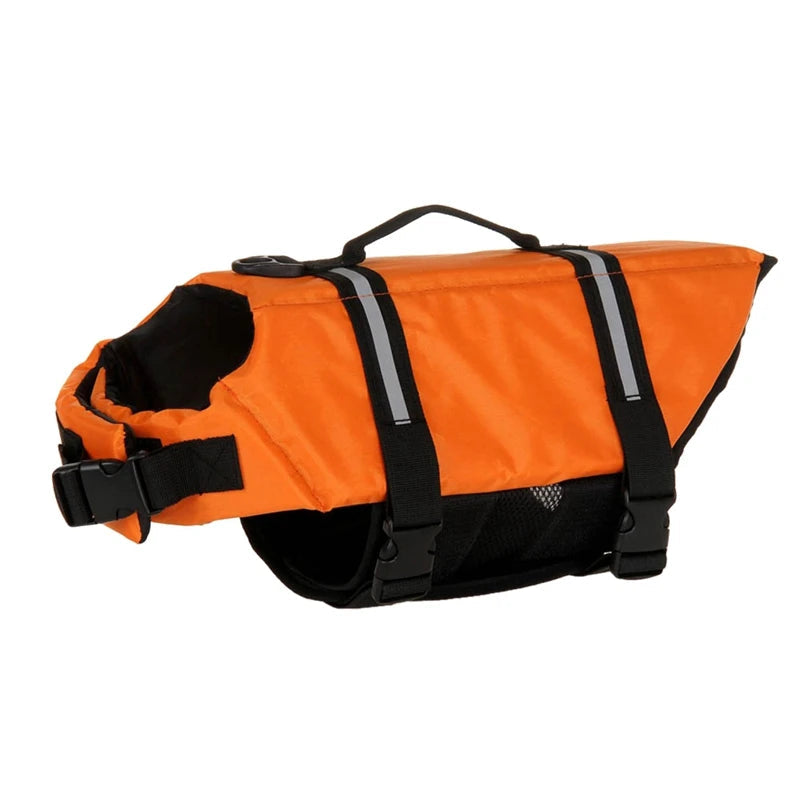 Breathable canine accessory: a high-visibility dog life jacket designed for comfort and security in water.