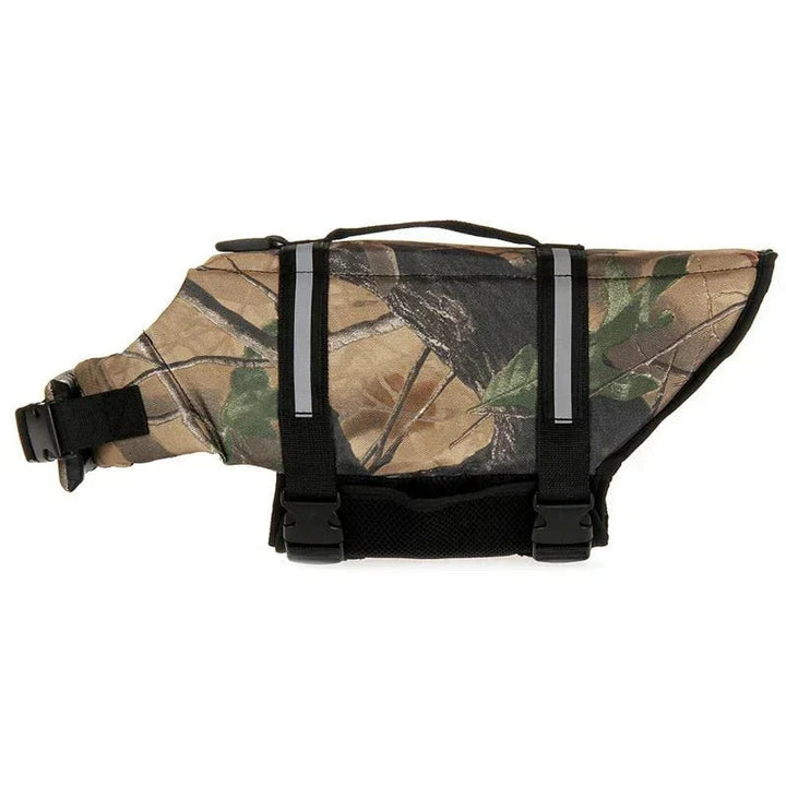 Reflective dog swim vest with adjustable straps and rescue handle for pet water safety