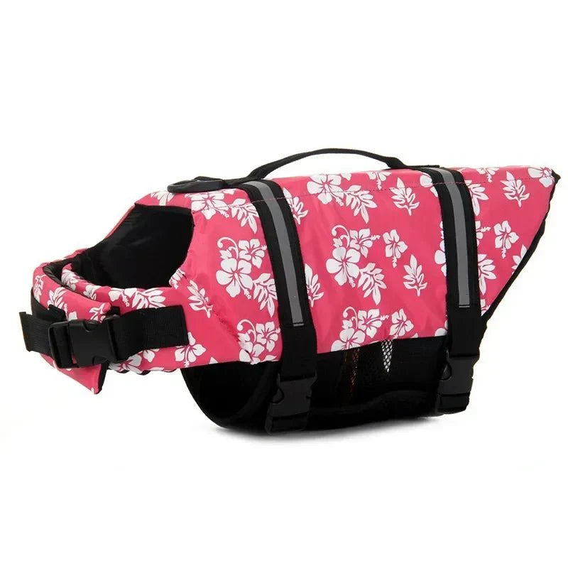 Reflective dog water gear with bright color and reflective strips for enhanced pet safety