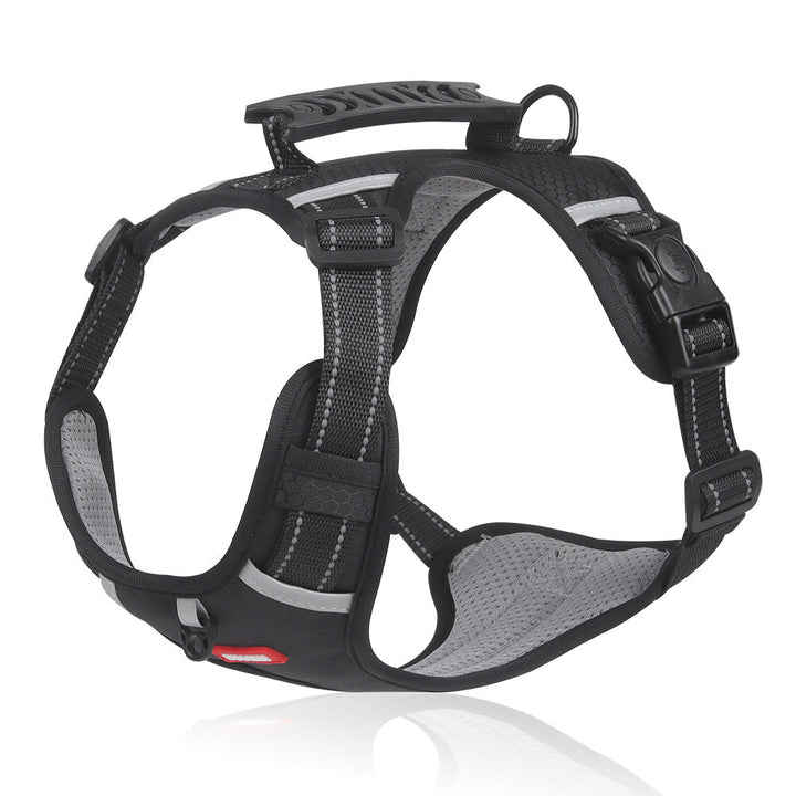 Reflective no-pull dog harness in a vibrant color, offering both style and essential pet safety features