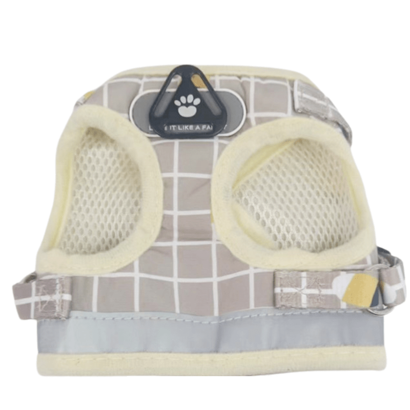 Pet safety reflective harness and leash combo, suitable for small to medium dogs and cats, breathable design.