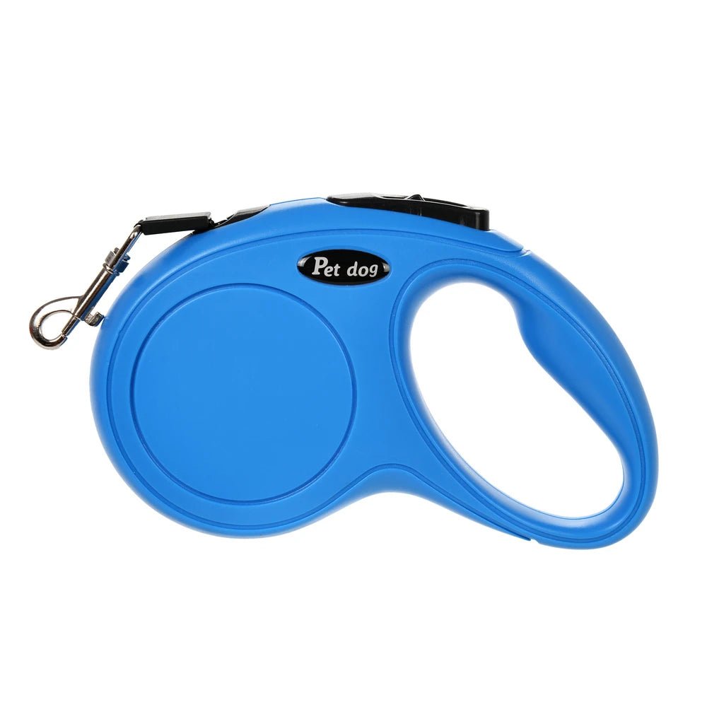 Durable retractable dog leash, black, for pets under 50 lbs, smooth retraction