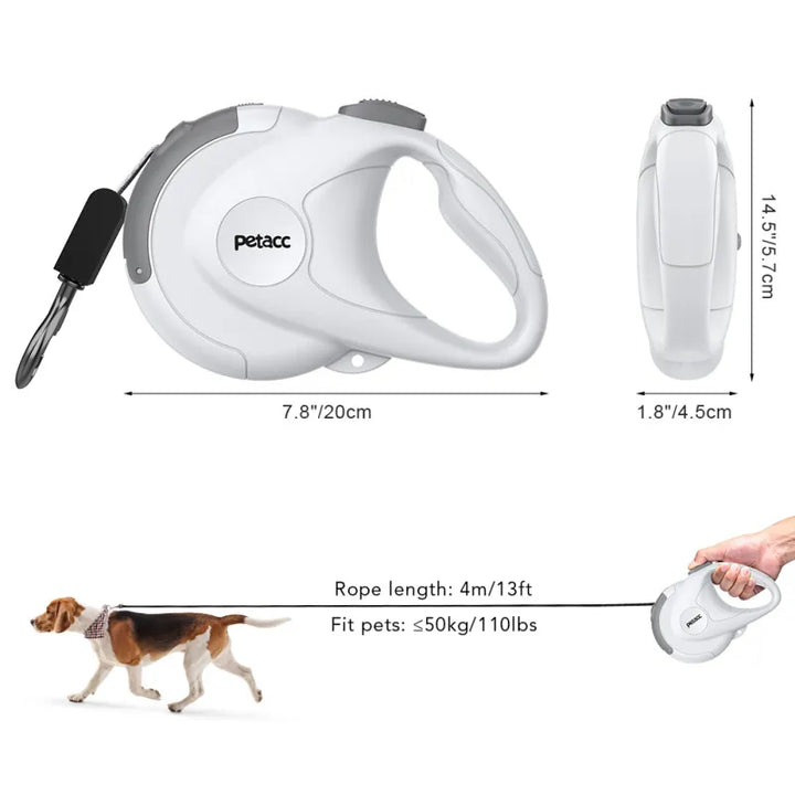 Secure dog walking leash, retractable with rotation, essential pet supply for active dogs