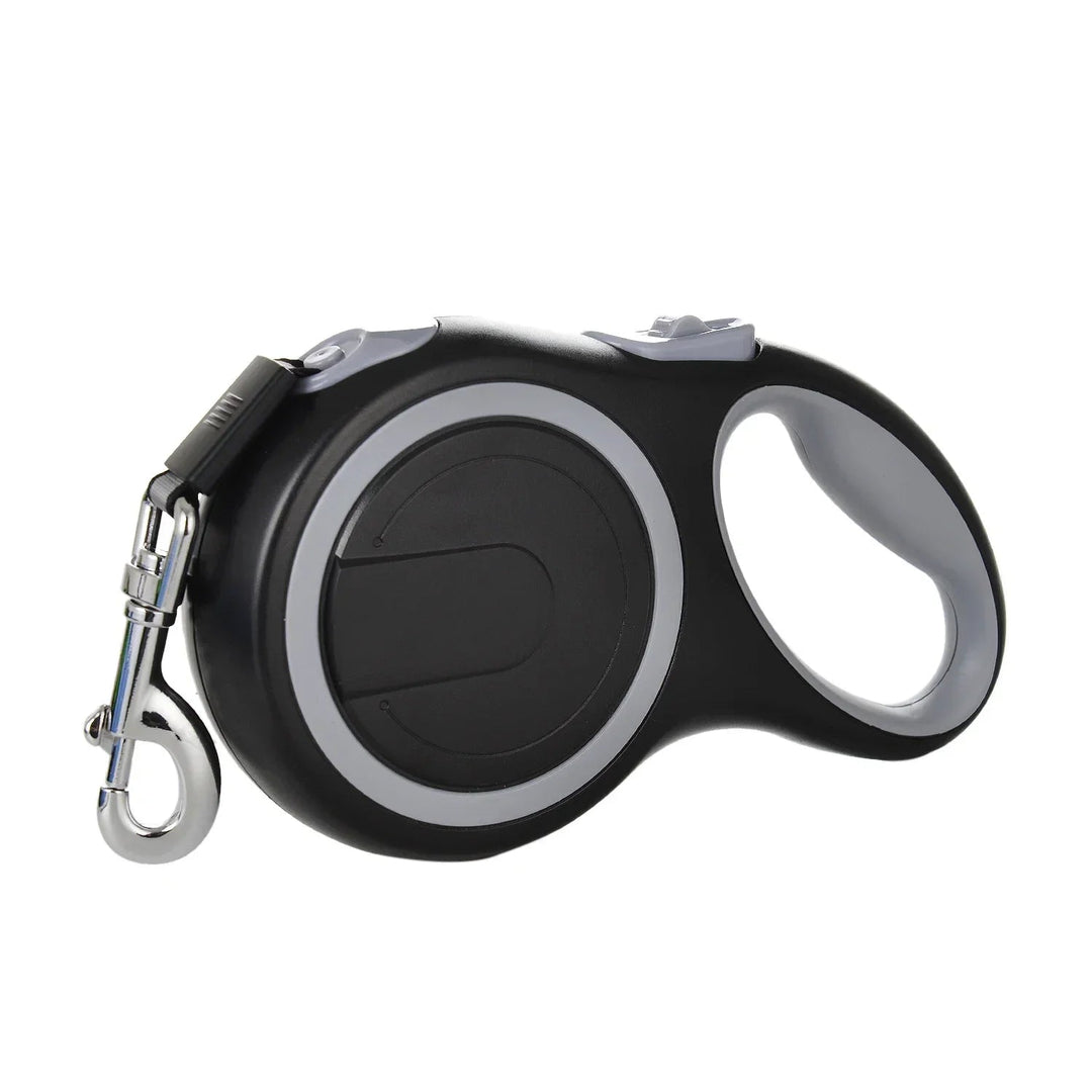 Heavy-duty nylon retractable leash, designed for durability and comfortable handling.