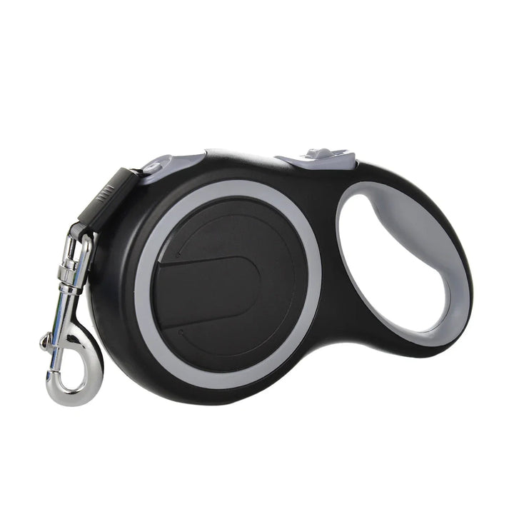 Heavy-duty nylon retractable leash, designed for durability and comfortable handling.