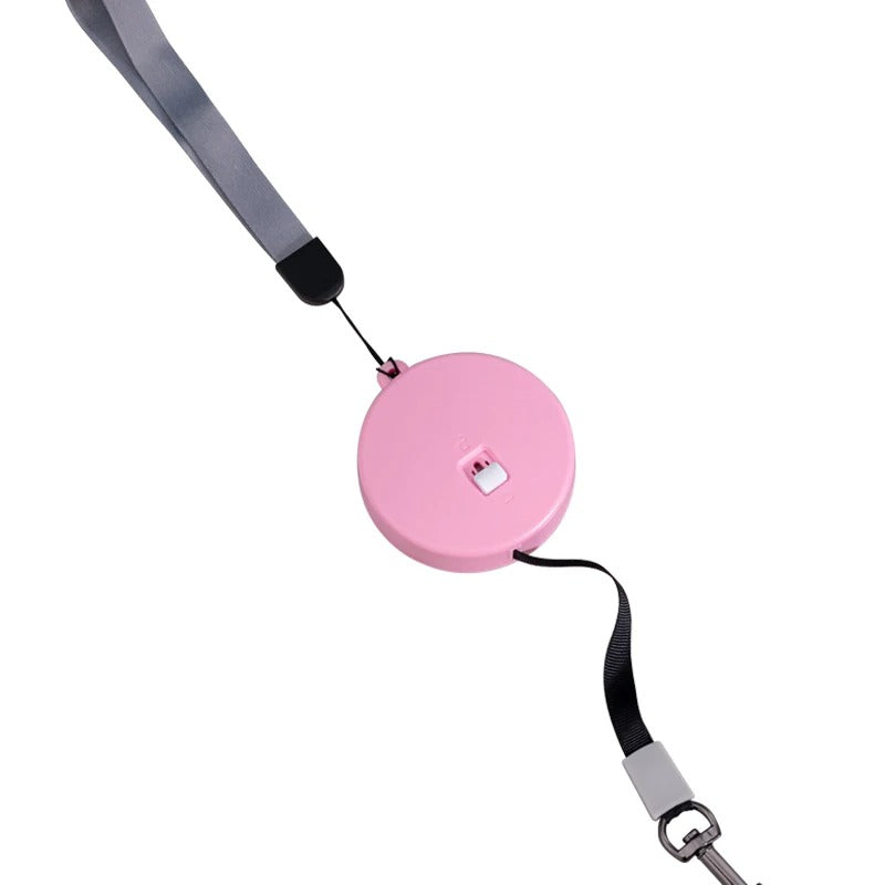 Black retractable dog leash, 3m, with comfortable ergonomic handle