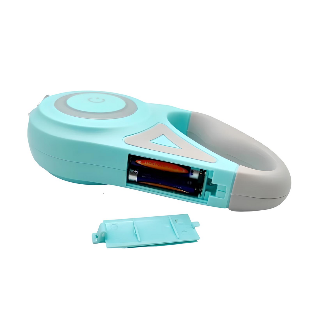 Innovative retractable dog leash for outdoor dogs, includes LED flashlight for safety and ergonomic handling.