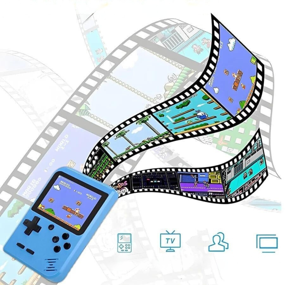 Compact retro game console for portable gaming, 400 classic titles. Ideal entertainment for kids & adults.