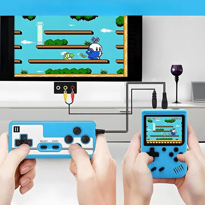 Unisex retro handheld game console preloaded with 400 classic video games. Great nostalgic gift for all ages.