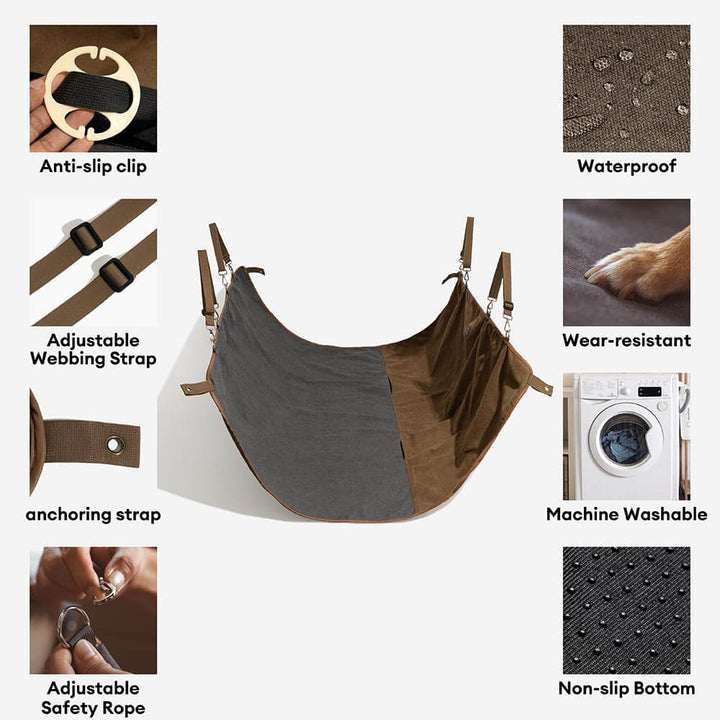 Camping mat & car seat cover for pets, waterproof, featuring a stylish retro design.