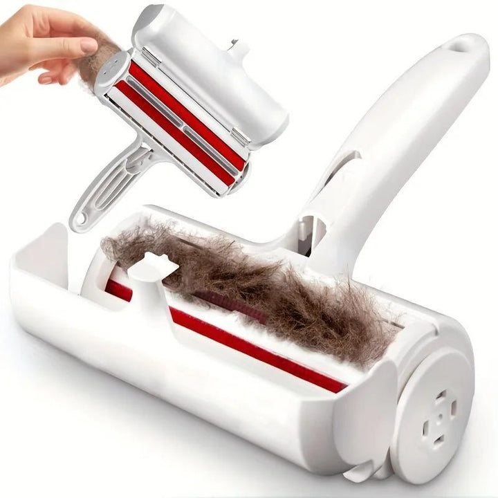 Close-up of pet hair & lint remover, showing textured surface for efficient fur collection on fabric