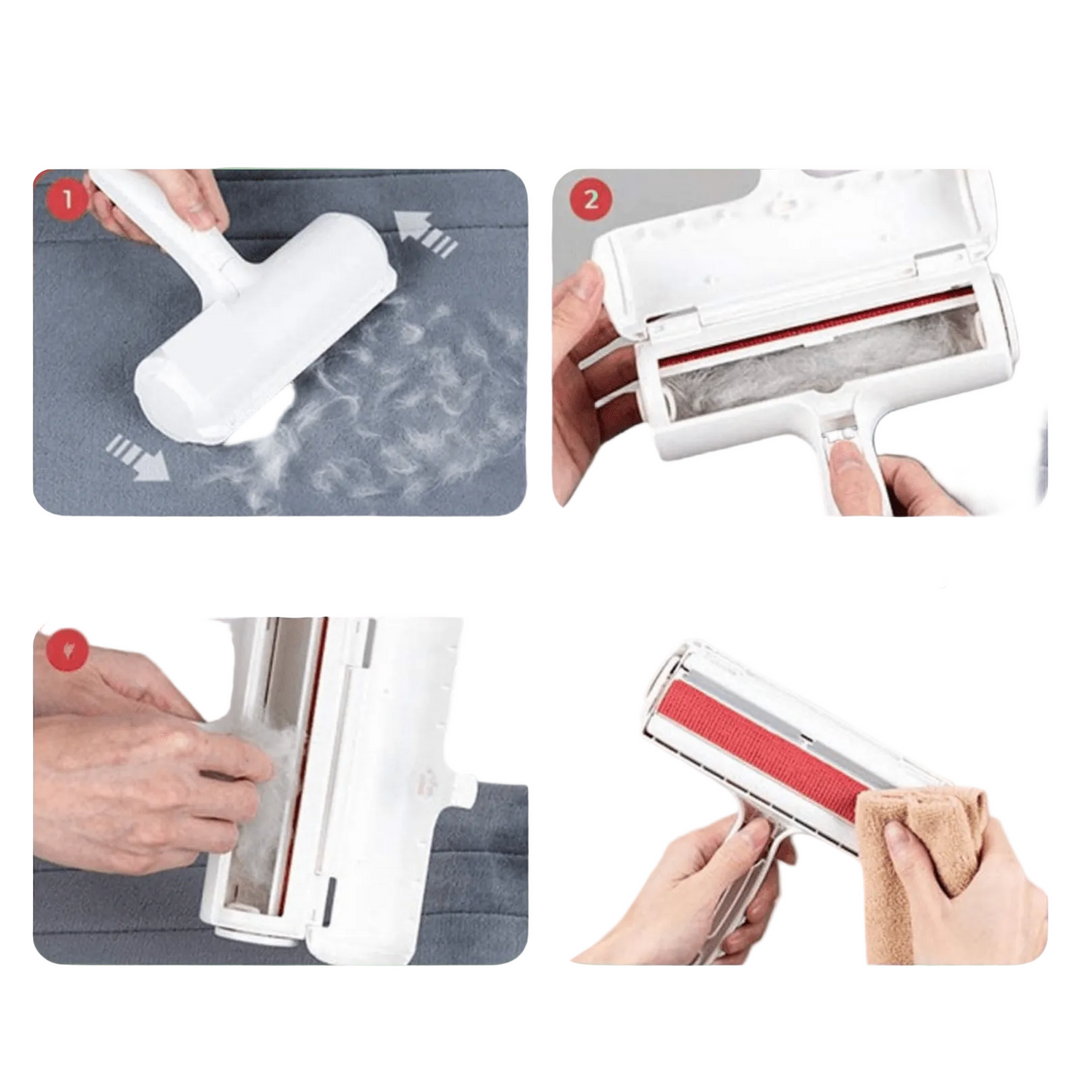 Ergonomic reusable lint remover tool for pet hair cleanup on couches, beds, and clothing surfaces