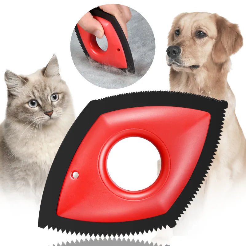 Reusable pet hair remover effectively cleaning a blue sofa, ideal for furniture and home cleaning