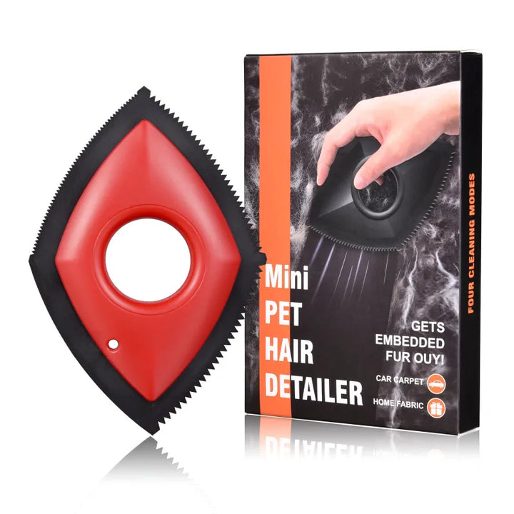 Close-up of pet hair remover tool, showing its lint removal surface, great for carpets and clothing care