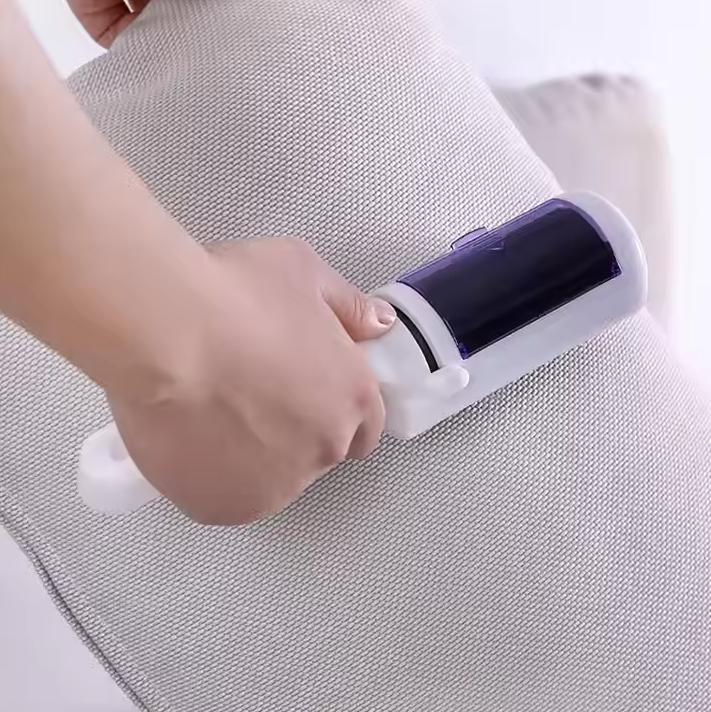 Durable pet hair removal tool, an essential cleaning accessory for furniture and garments.