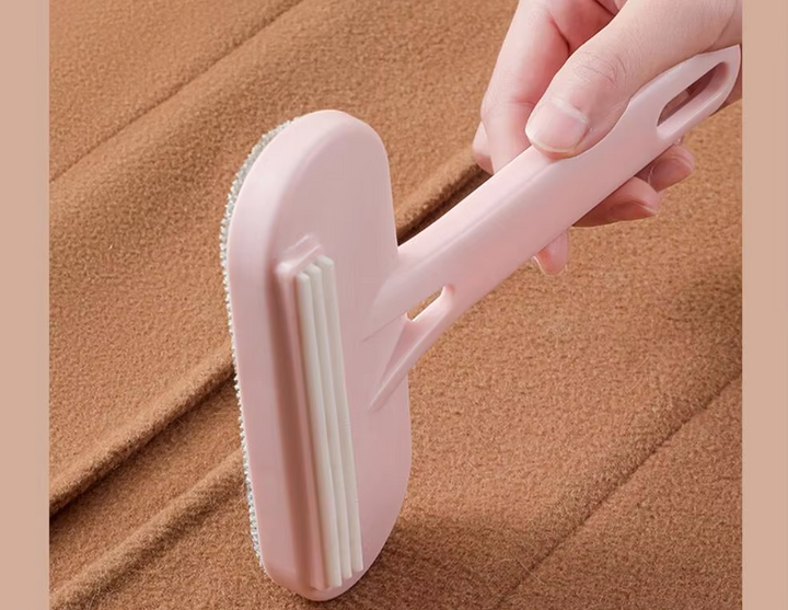 Close-up of the sticky silicone surface of a reusable pet hair remover, ready for lint and fur.