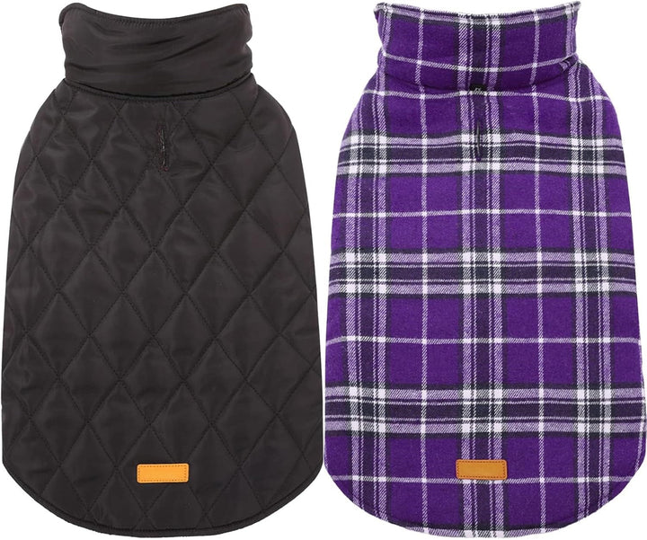 Warm & waterproof dog coat, reversible British check pattern, great for winter.