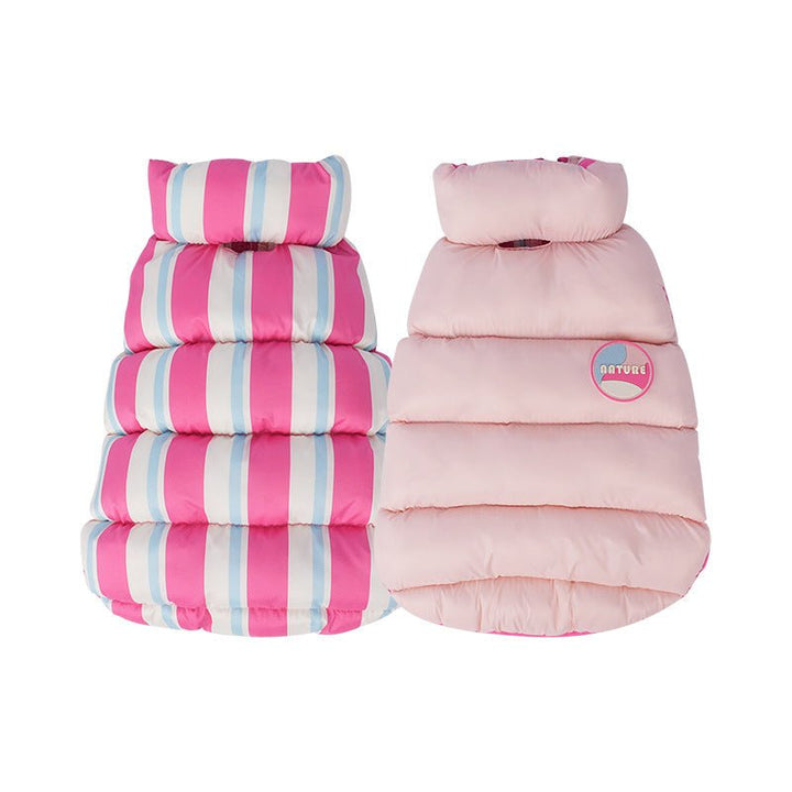 Colorful reversible lightweight pet jacket, cozy cat apparel, dog fashion for winter
