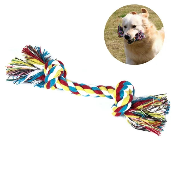 Braided robust dog toy, a colorful rope chew for puppies and strong chewers alike.