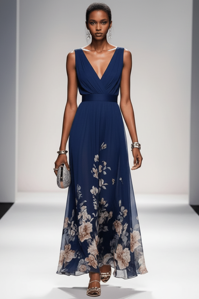 Vacation-ready floral maxi dress for women, a flowy and romantic option for sunny days.